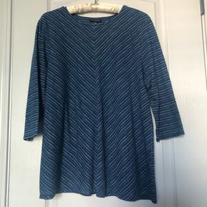 Pure Jill Blue Striped Cotton Blouse